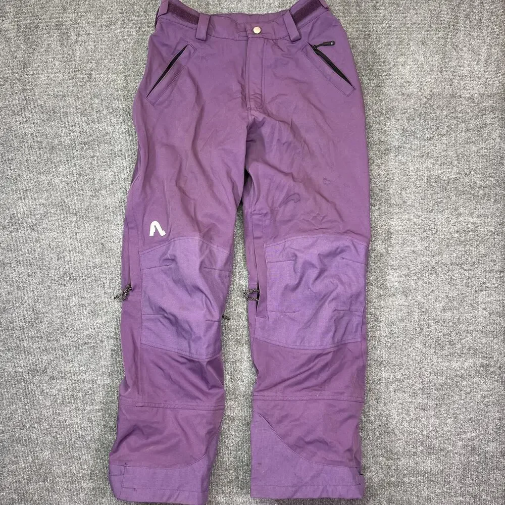 Flylow Snow Pants Womens Medium Purple Waterproof Ski Snowboard Zip Pockets - Picture 1 of 16